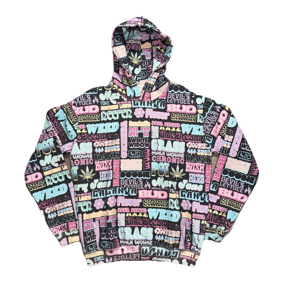 Camp High Los Angeles All Over Print Crewneck Hoodie Size Large